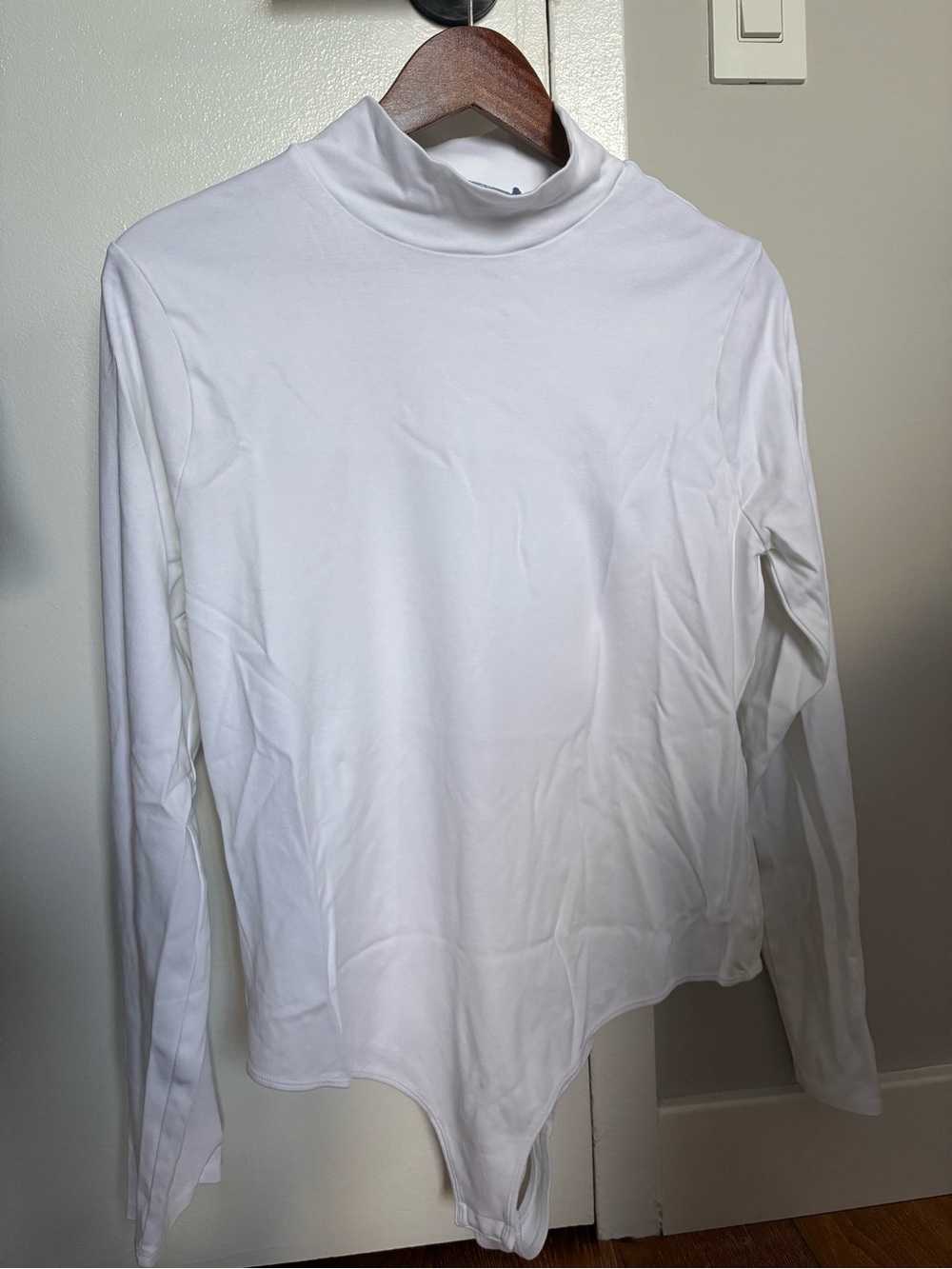 Hill House White Long Sleeve Mock Neck Bodysuit